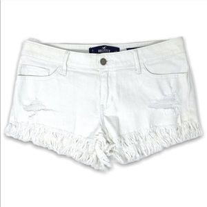 White Hollister fringe shorts